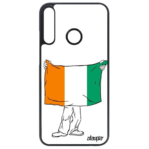 фото Чехол на мобильный huawei p40 lite e, "флаг кот-д'ивуар с руками" страна патриот utaupia