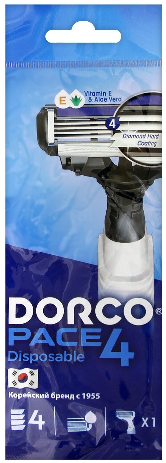 Одноразовый бритвенный станок Dorco Pace 4 (одноразовый)