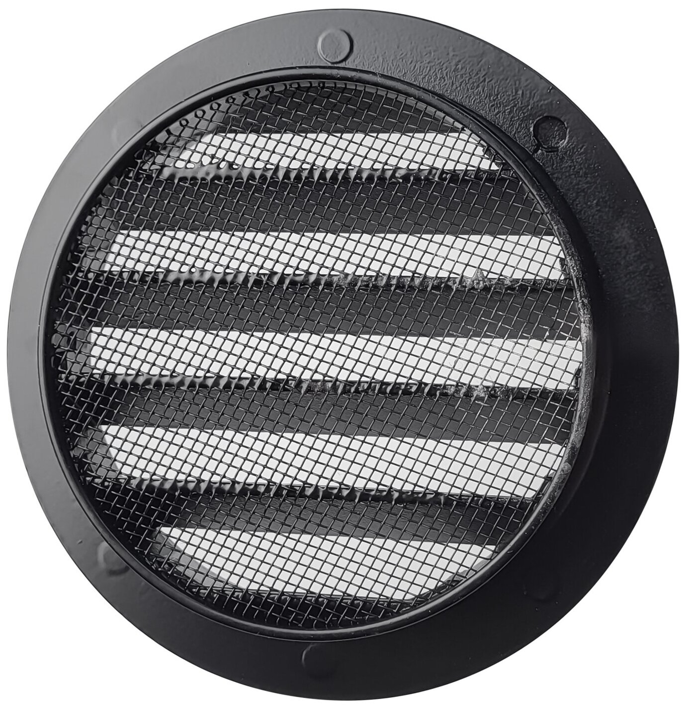 Решетка вентиляционная круглая D100 мм RAL9005 черный янтарь матовый - фотография № 2