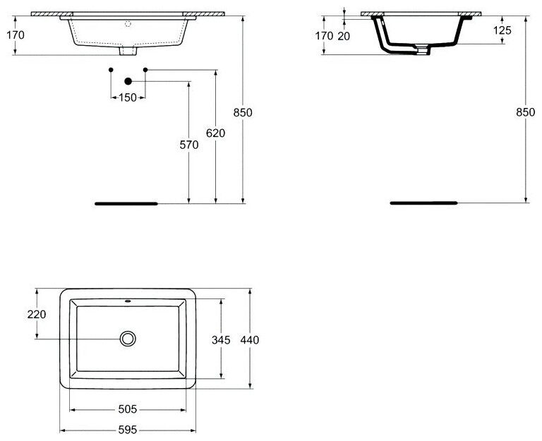 Раковина Ideal Standard Раковина 59 см, белый - фотография № 2