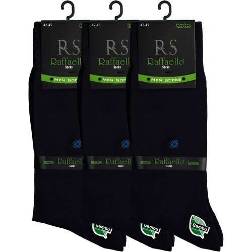 фото Мужские носки raffaello socks, 3 пары, высокие, воздухопроницаемые, размер 42-45, синий
