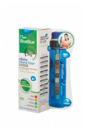 Mymi Alkaline mineral water IONAZER Щелочно минеральный ионизатор воды бутылочка BlueBlue (активатор щелочной воды)