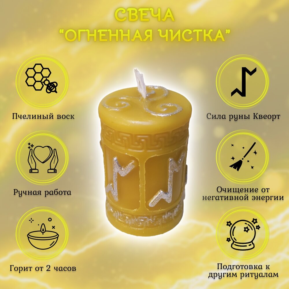 фото Свеча "Огненная чистка" | Восковая