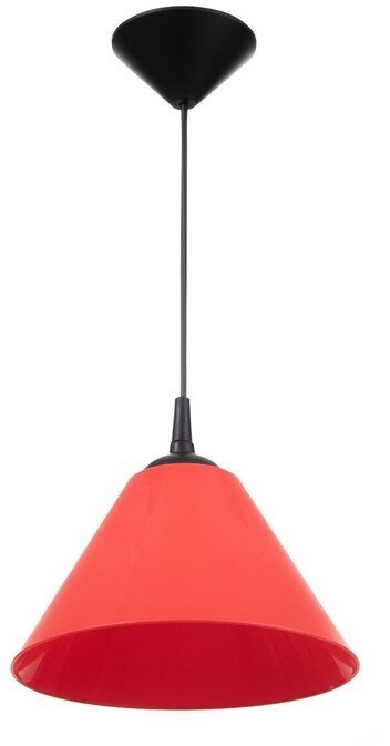 Подвес «Конус» 1×15 Вт Е27 модель: BR=00270 черный/красный 25×25×15 см