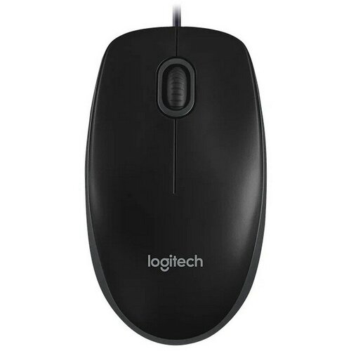 Мышь проводная Logitech B100 black USB оптическая 800dpi 2but 910-006605 137300₽