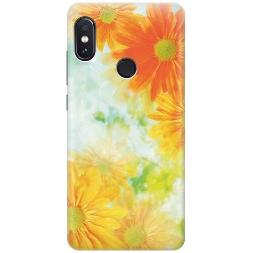 фото Gosso ультратонкий силиконовый чехол-накладка для xiaomi redmi note 5 с принтом "оранжевые цветы"