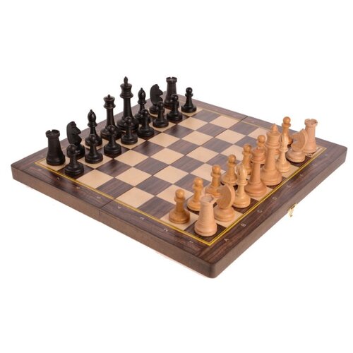 WoodGames Шахматы складные бук, 40мм с утяжеленными фигурами 40КСП-ФР2У игровая доска в комплекте шахматы складные из красного дерева 40мм с утяжеленными фигурами