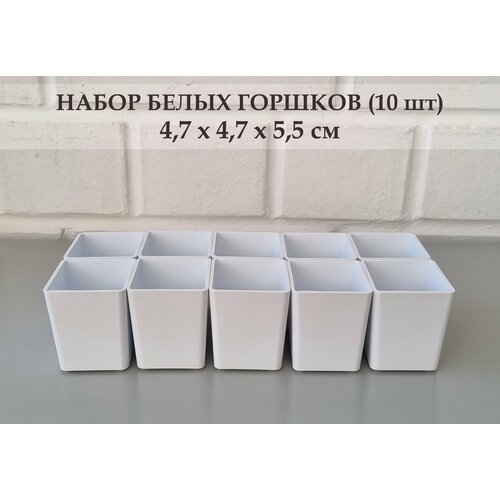 White Garden Горшки для суккулентов. Набор горшков 4,7х5,5 см, 0,08 л, 10 шт