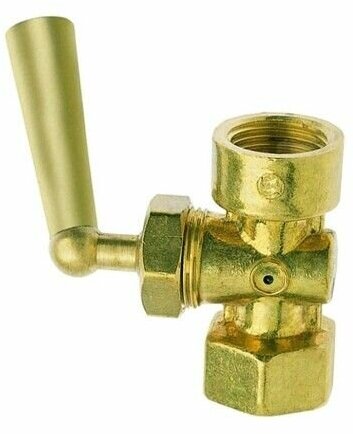фото Кран для манометра 3-ходовой латунь 183 Ду 15 ВР G1/2" с рукояткой с фланцем Icma 90183AD05
