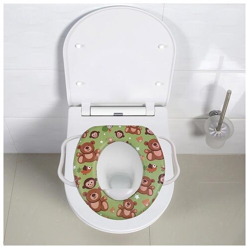 фото Сиденье для унитаза детское 30х36х5 см с ручками "весёлые зверята" 1740429 доляна