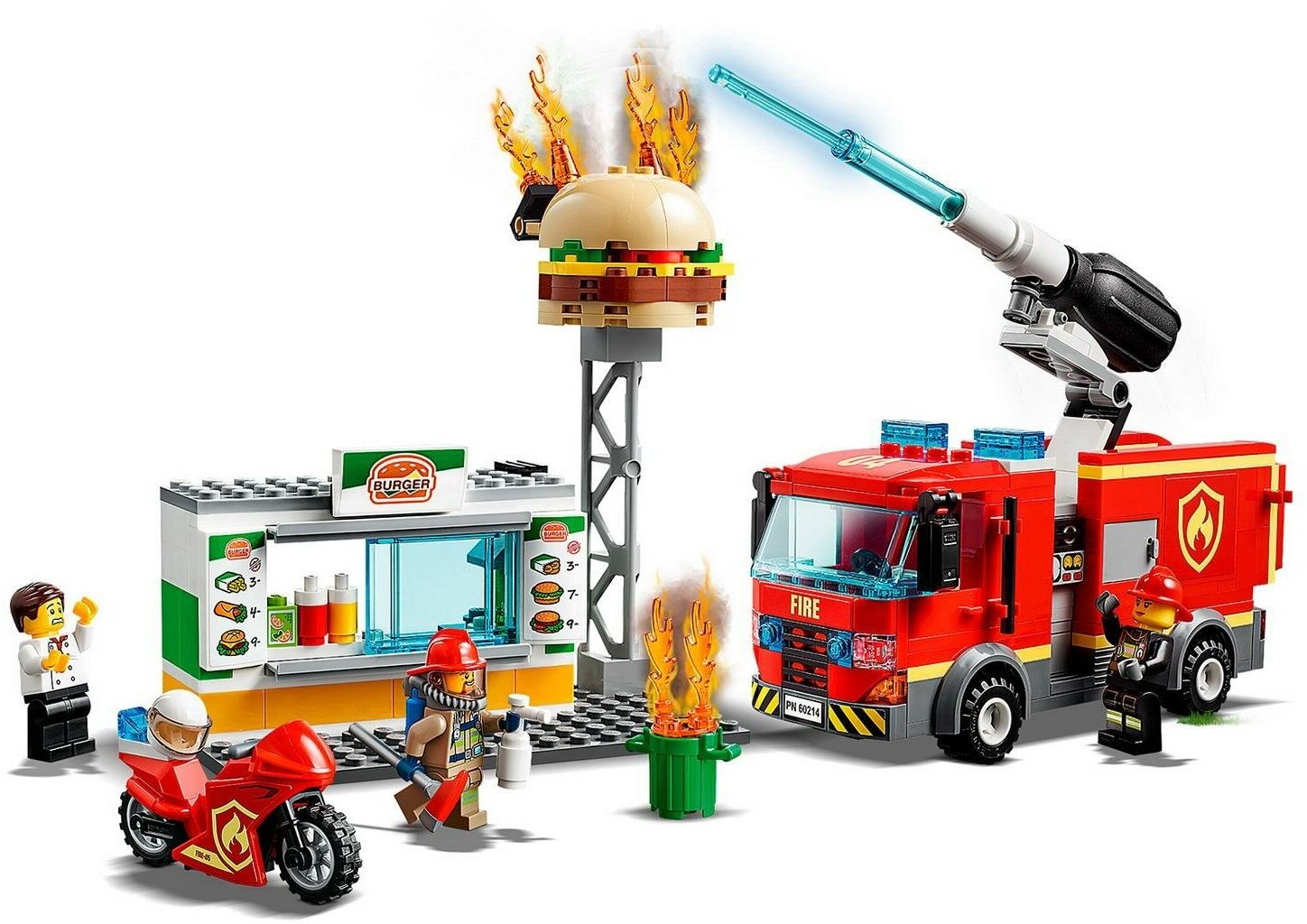 Lego City Fire 60214 Пожар в бугер-кафе Конструктор - фото №9