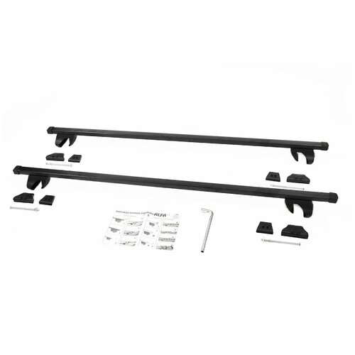 фото Багажник amos alfa на рейлинги уаз patriot 3163 (2005-н.в.), 1.4 м черный