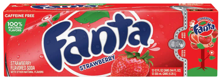 Газированный напиток Fanta Strawberry со вкусом клубники (США), 355 мл (12 шт)