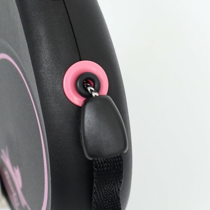 Рулетка Flexi Black Design S (до 12 кг) 5 м трос, черный/розовый - фотография № 3
