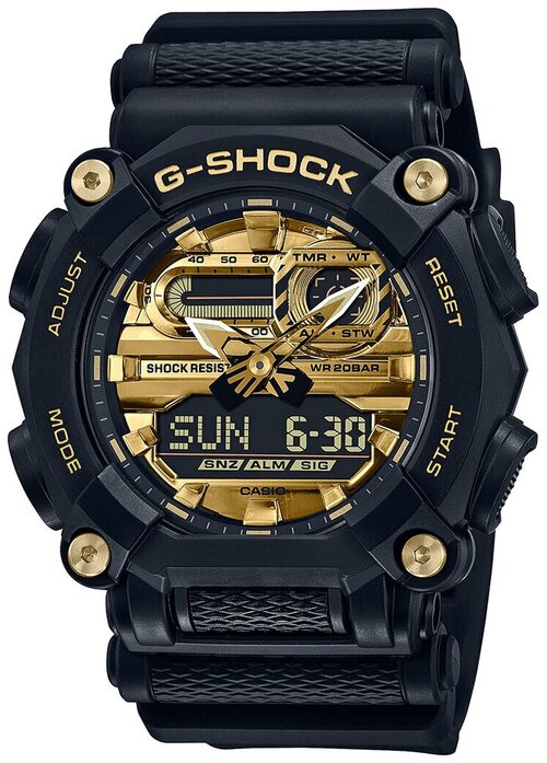 Наручные часы CASIO Часы Casio G-Shock GA-900AG-1AER, черный, золотой