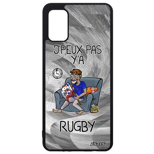 фото Чехол на мобильный samsung galaxy a41, "не могу - смотрю регби!" комикс игра utaupia
