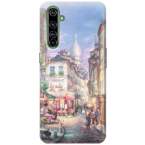 фото Re:pa чехол - накладка artcolor для realme x50 pro с принтом "пейзаж монмартра"
