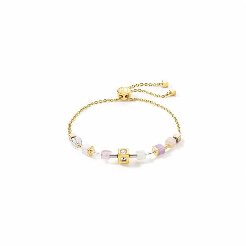 Браслет Coeur de Lion, кристаллы Swarovski, размер 22 см, белый, розовый серьги coeur de lion multicolour pastel 0229 21 1522