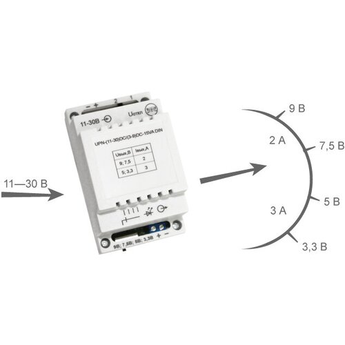 UPN-(11-30)DC/(3-9)DC-15VA DIN преобразователь напряжения Бастион