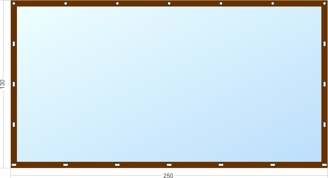Мягкое окно Софтокна 250х130 см, Прозрачная пленка 0,7мм, Скоба-ремешок, Коричневая окантовка, Комплект для установки - фотография № 3