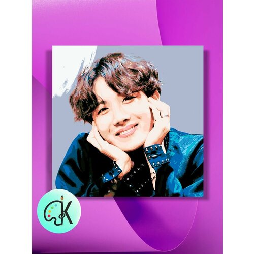 Картина по номерам на холсте BTS J-Hope Smile, 40 х 40 см картина по номерам на холсте bts j hope арт 40 х 50 см