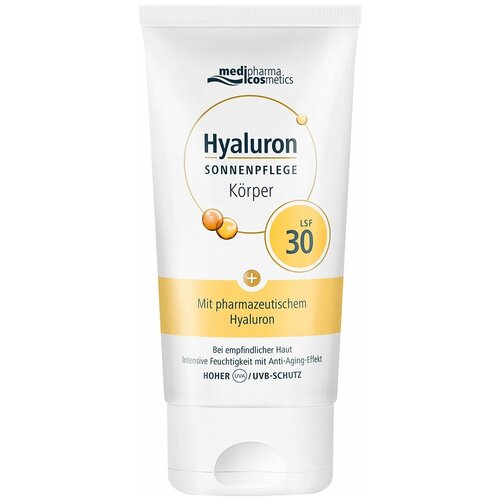 Medipharma cosmetics Hyaluron солнцезащитный крем для тела SPF 30, 150 мл солнцезащитный крем для лица spf 30 medipharma cosmetics hyaluron 50 мл