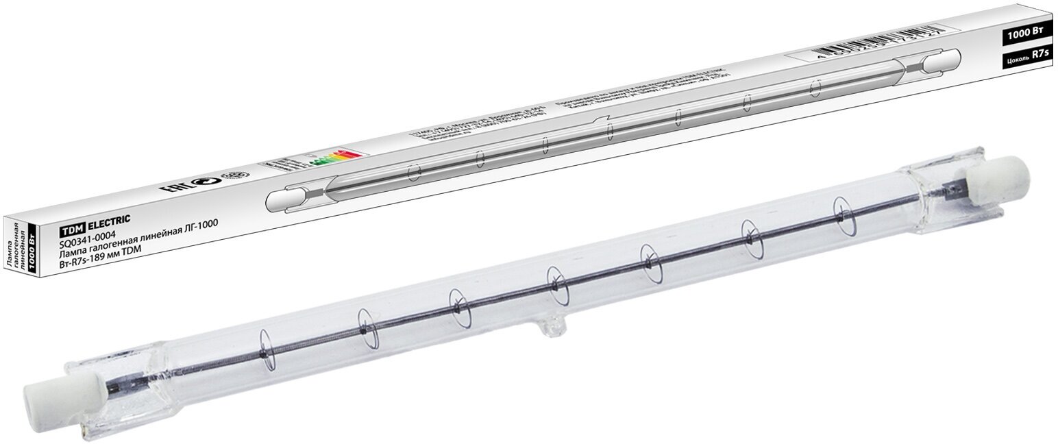 Лампа галогенная линейная ЛГ-1000 Вт-R7s-189 мм, TDM SQ0341-0004 (1 шт.)
