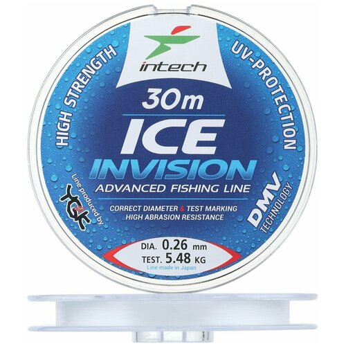 Леска зимняя монофильная Intech Invision Ice Line 0,26мм 30м (clear)