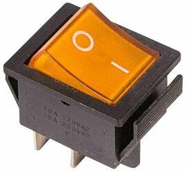 Выключатель клавишный 250В 16А (4с) ON-OFF желт. с подсветкой (RWB-502 SC-767 IRS-201-1) Rexant 36-2333