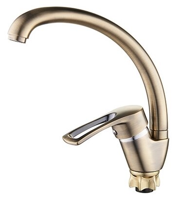 смеситель G.Lauf для кух. мойки с пов. изливом, ø40, гайка (корона), бронза 8G4-A181KT