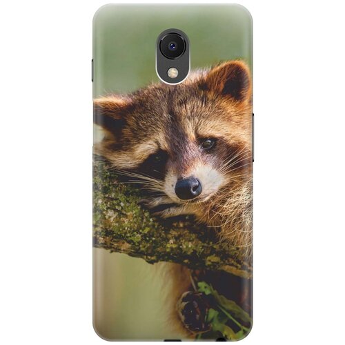 фото Cиликоновый чехол на meizu m6s / мейзу м6 эс с принтом "задумчивый енот" gosso