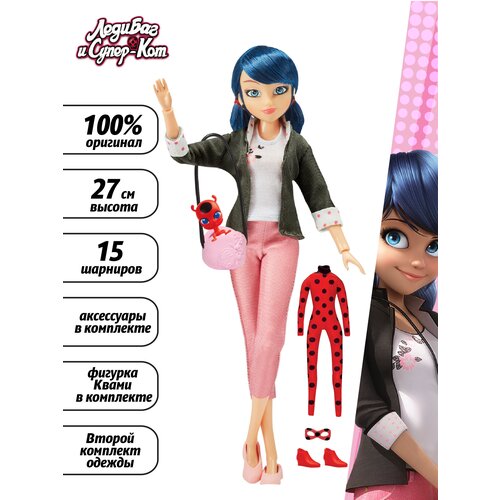 фото Кукла playmates toys miraculous superhero secret marinette, 27 см, 50355 розовый