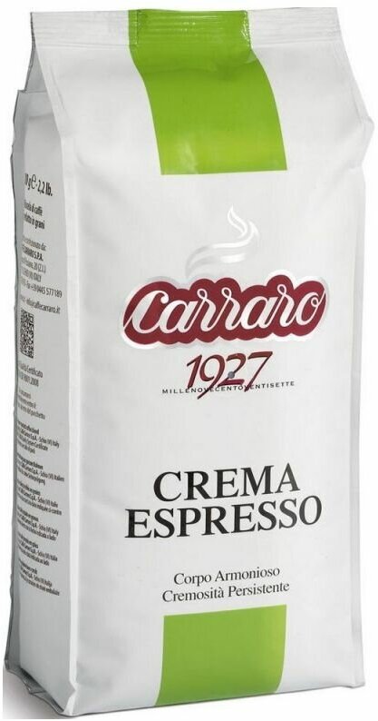 Кофе Carraro Crema Espresso, 1кг (в зернах)