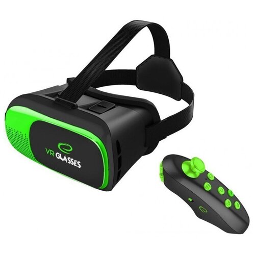 фото Очки виртуальной реальности esperanza egv300r 3d + контроллер для смартфона черно-зеленый