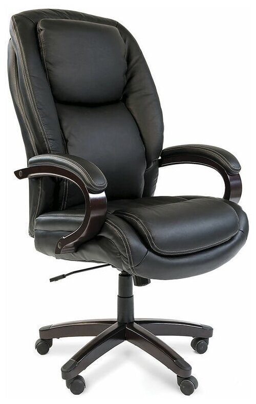 Кресло для руководителя Chairman Chairman 408 обивка: натуральная кожа цвет: кожа черная/задняя часть спинки искусственная кожа черная
