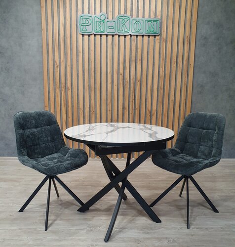 Изображение товара Стол обеденный Грация, круглый, раздвижной в сборе 98х98х130 (в раскладе), высота 75