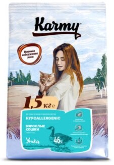 KARMY Hypoallergenic Сухой корм для кошек склонных к Пищевой Аллергии с Уткой