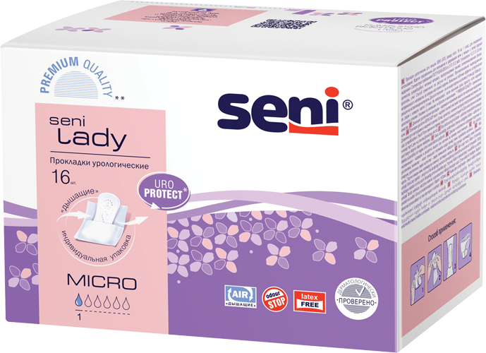 Seni Lady Micro, прокладки урологические, 16 шт.