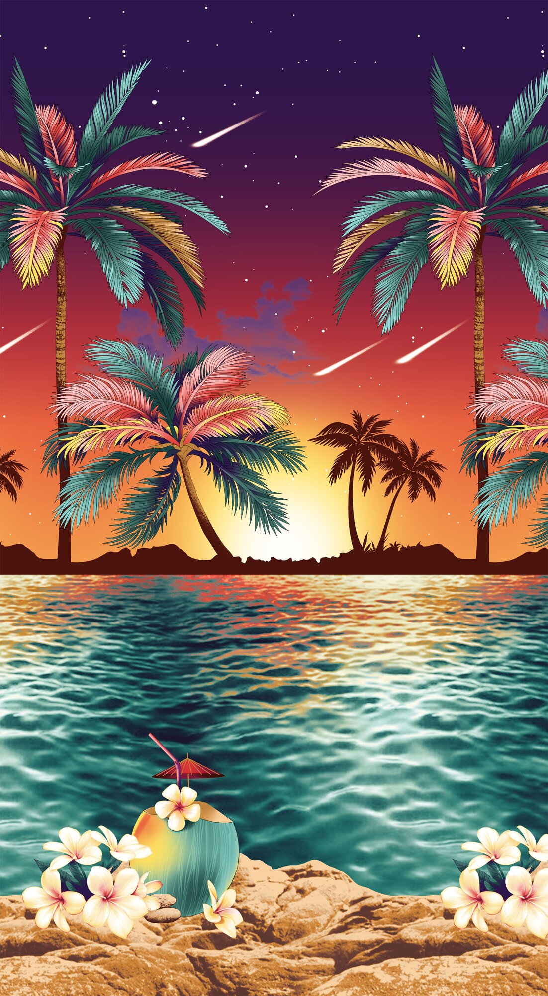 Полотенце пляжное вафельное "Ночная Серенада", "Гавайи", Хлопок, 150х80 см - фотография № 3