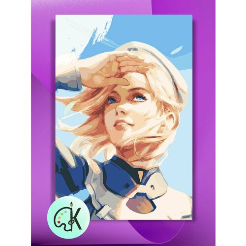 Картина по номерам на холсте Overwatch - Ангел Combat Medic Ziegler, 40 х 50 см