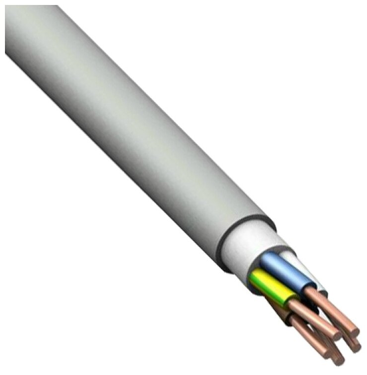 Кабель NYM 5х2.5 кв. мм Конкорд ГОСТ белый 1 м