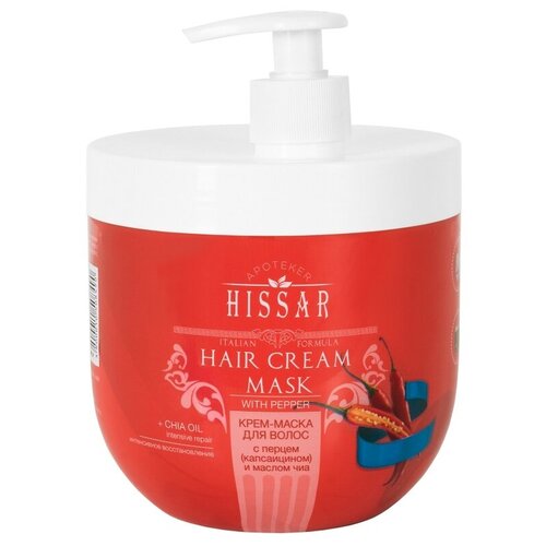 Elea Professional Apoteker Hissar Крем-маска для волос с перцем (капсаицином) и маслом чиа с дозатором, 1000 мл
