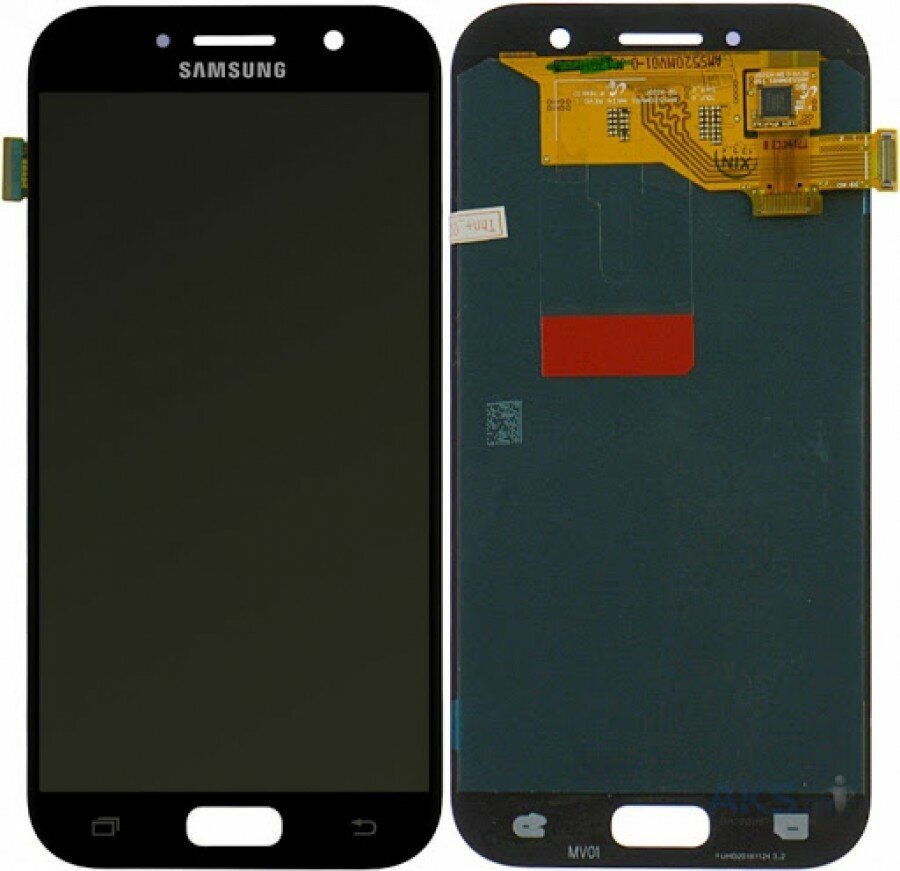 Дисплей для Samsung A520F (A5 2017) в сборе с тачскрином Черный - (AMOLED с регулировкой подсветки)