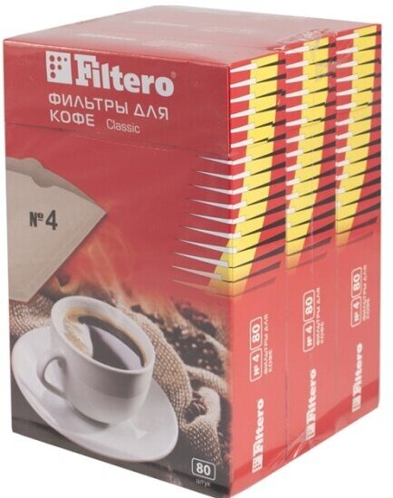 Фильтры для кофе Filtero №4/240шт, коричневый