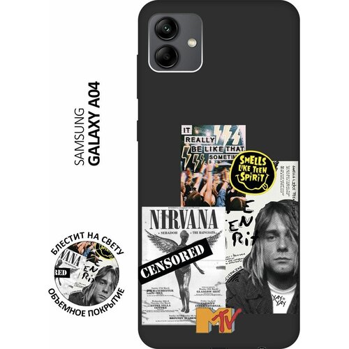 Матовый Soft Touch силиконовый чехол на Samsung Galaxy A04, Самсунг А04 с 3D принтом Nirvana черный матовый soft touch силиконовый чехол на samsung galaxy a04 самсунг а04 с 3d принтом grand bull черный