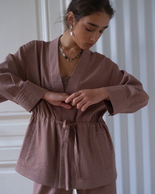 Пиджак SASHINA, размер Оne size, коричневый