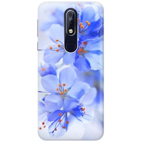 фото Gosso ультратонкий силиконовый чехол-накладка для nokia 7.1 (2018) с принтом "лазурные орхидеи"