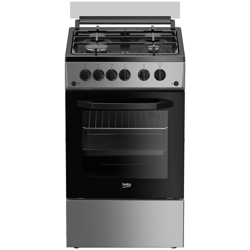 Плита Газовая Beko FSGT51138GSS серебристый (стеклянная крышка) реш.чугун