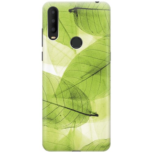 фото Cиликоновый чехол на alcatel 3x (2019) / алкател 3х 2019 с принтом "зеленые листья" gosso