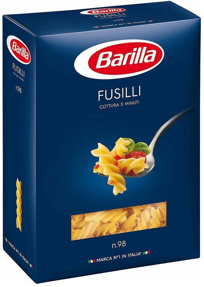 Упаковка 12 штук Спирали №98 Barilla Фузилли 450г